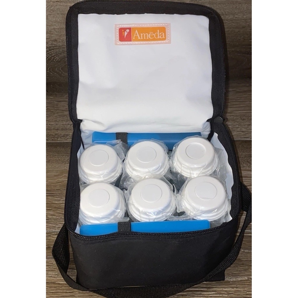 Ameda Cool & Carry Breast Milk Storage System Portable Cooler Bottles & Tote